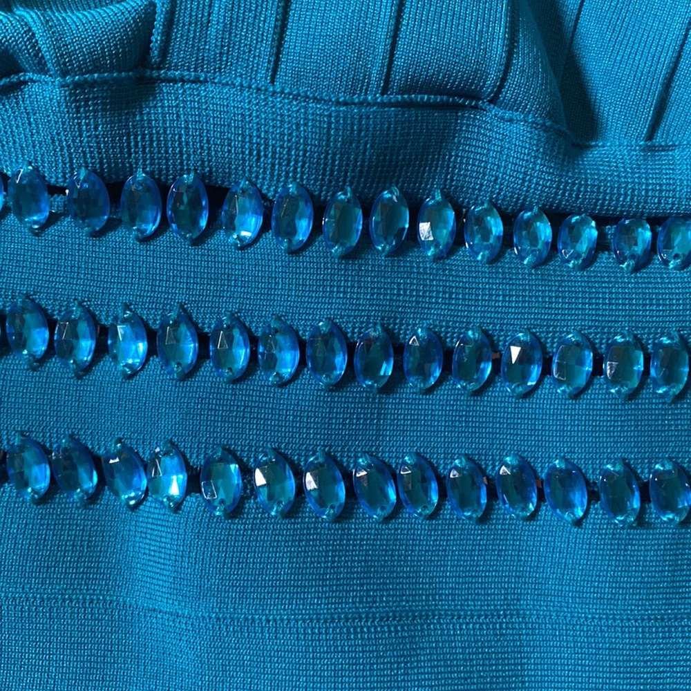 2B Bebe Blue Bandage Dress 👗 - Picture 3 of 8